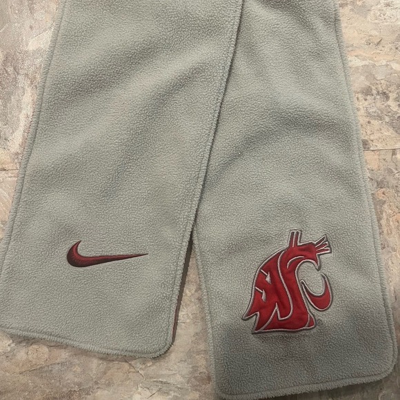 Vintage Washington State Cougars Scarf Nike Fleece Reversible Red Gray College - Picture 4 of 5